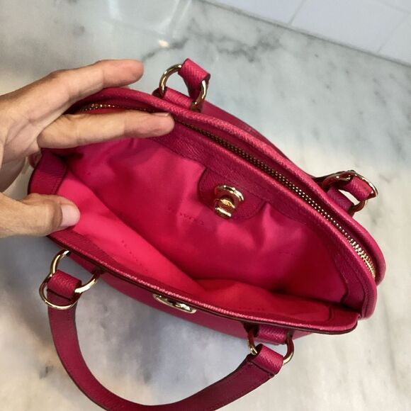 Coach Prince Street Cross Grain Leather Mini Convertible Domed Satchel Bag - Picture 11 of 15